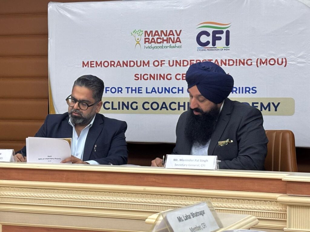 साइक्लिंग को मिलेगा नया आयाम: मानव रचना यूनिवर्सिटी और भारतीय साइक्लिंग महासंघ के बीच ऐतिहासिक समझौता