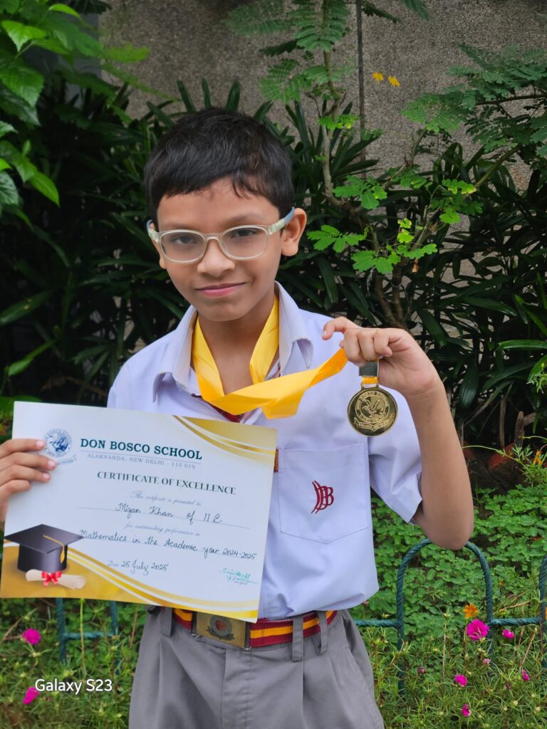 “नन्हे गणितज्ञ” मीज़ान को मिला एक्सीलेंस अवॉर्ड, डॉन बॉस्को स्कूल में बजी तालियाँ