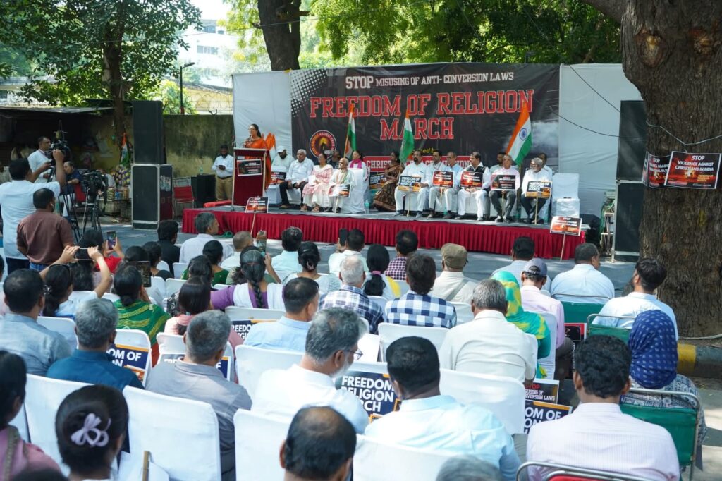 दिल्ली में क्रिश्चियन पीस मिशन के नेतृत्व में धर्म स्वतंत्रता मार्च