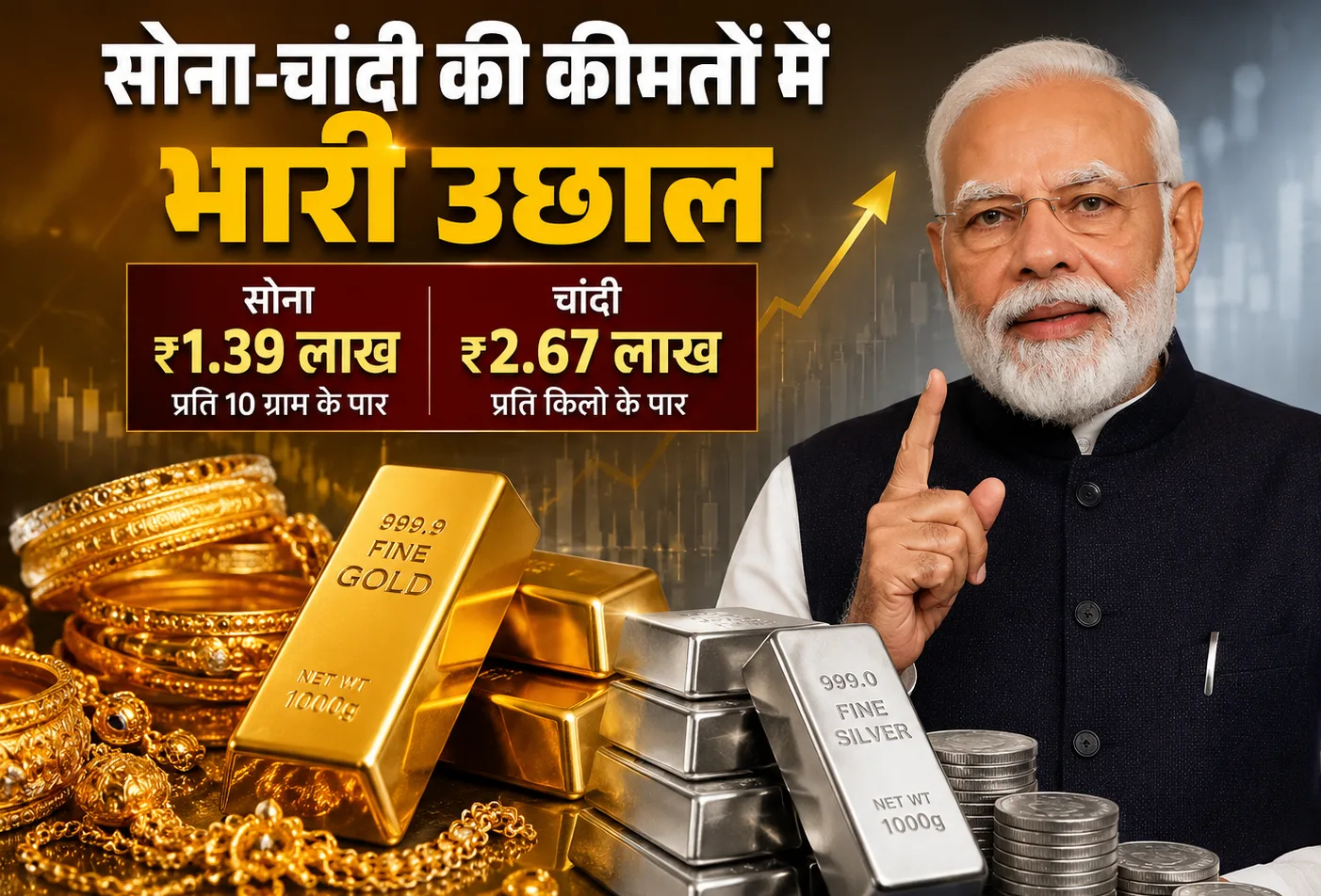 Gold Silver Price: सोना-चांदी के दामों में भारी उछाल