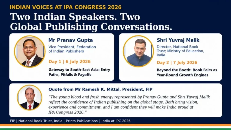 35वीं इंटरनेशनल पब्लिशर्स कांग्रेस 2026 में भारतीय पब्लिशिंग इंडस्ट्री की आवाज़ बनेंगे प्रणव गुप्ता और युवराज मलिक